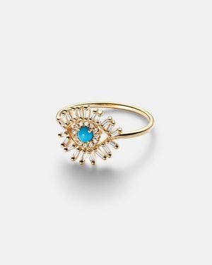 Suzanne Kalan Evil Eye Mini 18Kt Ring With And Diamonds - White