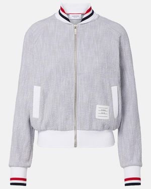 Thom Browne Cotton-Blend Bomber Jacket - White