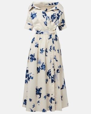 Altuzarra Lydia Floral Cotton-Blend Midi Dress - Blue