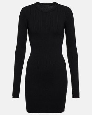 Wardrobe NYC Rib-Knit Wool Minidress - Black