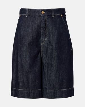 Max Mara Quadro Denim Bermuda Shorts - Blue