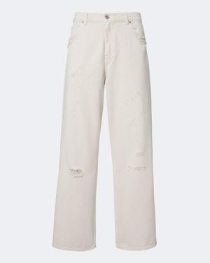 Our Legacy Vast Cut Distressed Wide-Leg Jeans - White