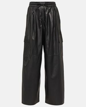 Yves Salomon Leather Trousers - Black