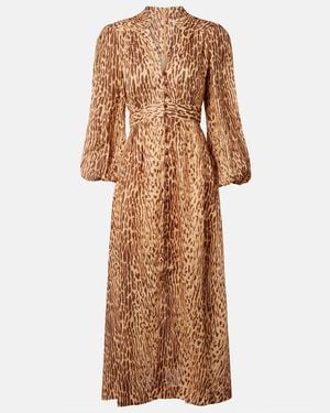 Zimmermann Cascadian Plunge Dress - Brown