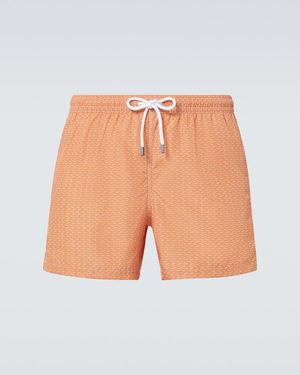 Fedeli Printed Swim Trunks - White