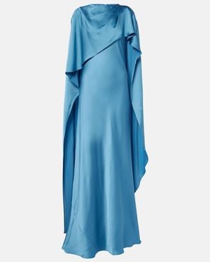 Jonathan Simkhai Izel Caped Satin Gown - Blue
