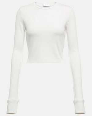 Wardrobe NYC X Hailey Bieber Hb Cotton-Blend Jersey Crop Top - White