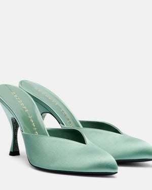 Herbert Levine Sitting Pretty 95 Satin Mules - Green