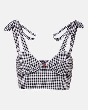 Bananhot Cropped-Top Alba Aus Baumwollpopeline - Blau
