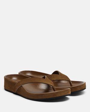 Phoebe Philo Sandalen Aus Veloursleder - Braun