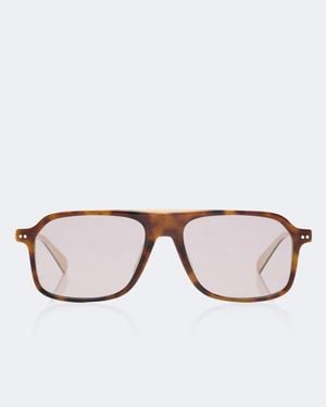 Brunello Cucinelli Sartorial Sunset Rectangular Sunglasses - Brown