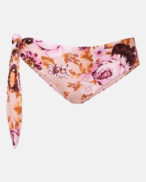 Chloé Braga De Bikini Floral De Tiro Bajo - Rosa