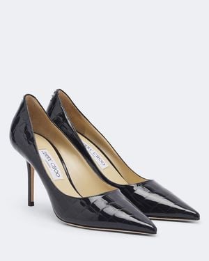 Jimmy Choo Love Croc-Effect Patent Leather Pumps - Blue