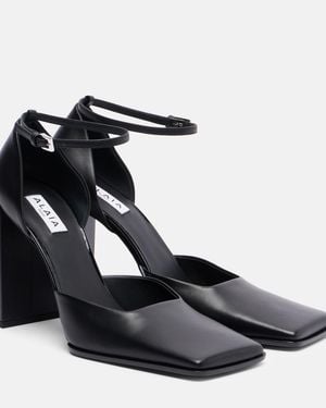 Alaïa Leather Court Shoes - Black