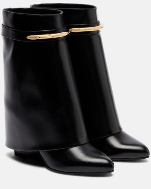 Givenchy Shark 95 Leather Mid-Calf Boots - Black