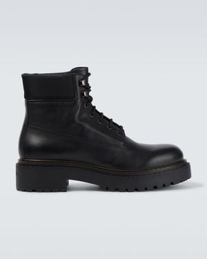 Prada Leather And Re-Nylon Ankle Boots - Black