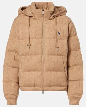 Polo Ralph Lauren Wool And Cashmere Puffer Jacket - Natural