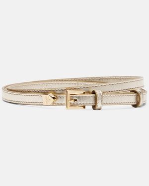 Prada Metallic Leather Belt - Natural