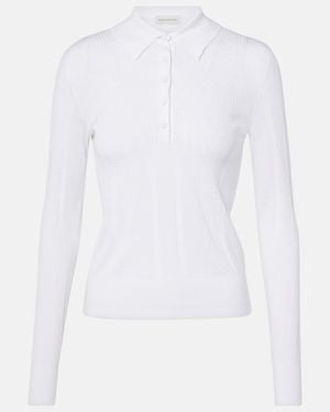 Dries Van Noten Polopullover Touria Aus Baumwolle - Weiß