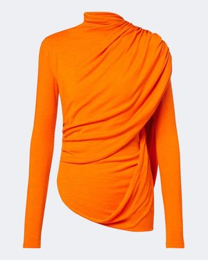 Mugler Cape-Top Aus Einem Wollgemisch - Orange