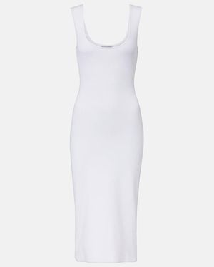 Bottega Veneta Chain-Detail Ribbed-Knit Midi Dress - White