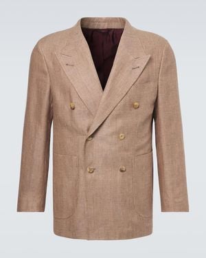 Rubinacci Blazer Aus Leinen Und Wolle - Braun