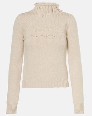 Valentino Pullover Aus Wolle Und Kaschmir - Natur