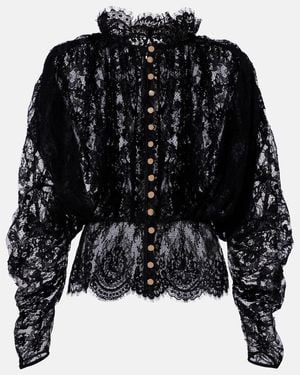 Self-Portrait Bluse Aus Spitze - Schwarz