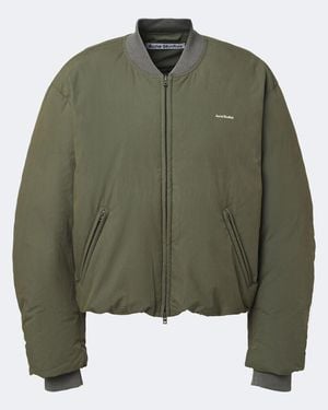 Acne Studios Chaqueta Bomber De Plumas En Mezcla De Algodon - Verde