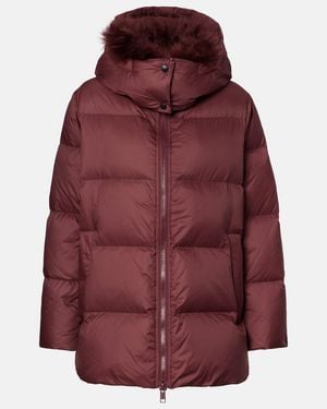 Yves Salomon Quilted Down Jacket - Red
