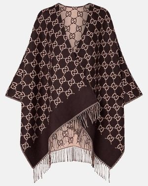 Gucci Wool Poncho - Brown