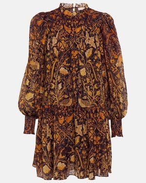 Ulla Johnson Maja Printed Chiffon Minidress - Brown