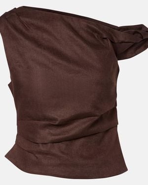 SIR. Linen Top - Brown
