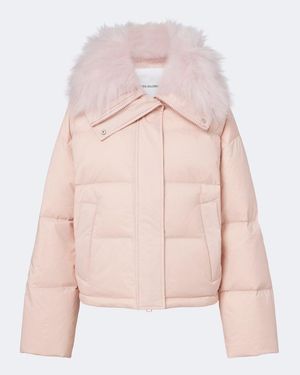 Yves Salomon Doudoune Shearling-Trimmed Down Jacket - Pink