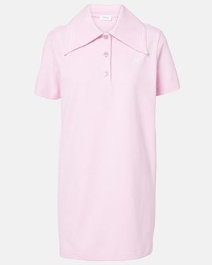 Patou Logo Cotton Polo Dress - Pink
