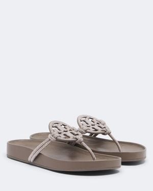 Tory Burch Miller Cloud Leather Thong Sandals - White