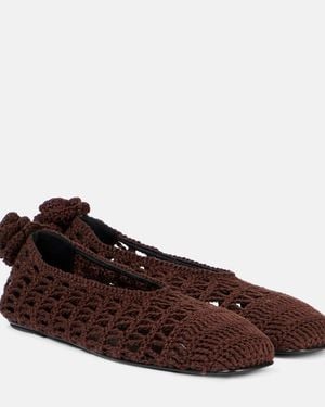 Magda Butrym Crochet Ballet Flats - Brown