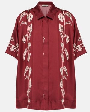 Asceno Montauk Silk Twill Shirt - Red
