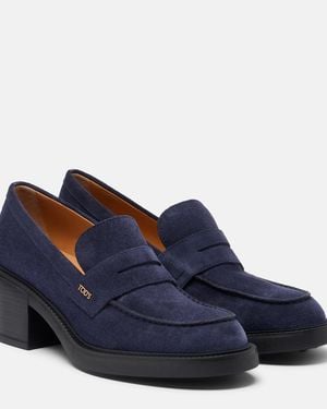 Tod's Loafer-Pumps Aus Veloursleder - Blau