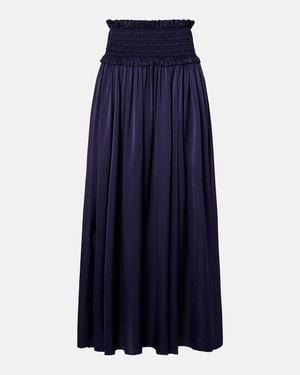 Zimmermann Dream Shirred Silk Maxi Skirt - Blue