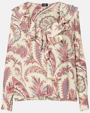Etro Printed Ruffled Blouse - Pink