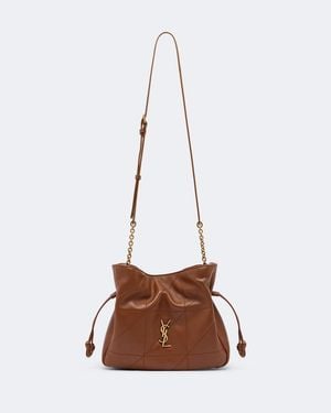 Saint Laurent Bolso Al Hombro Jamie Small De Piel Acolchado - Marrón