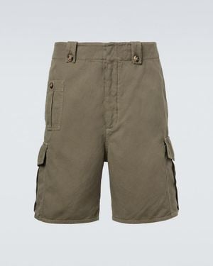 Brunello Cucinelli Cotton And Linen Cargo Shorts - Green