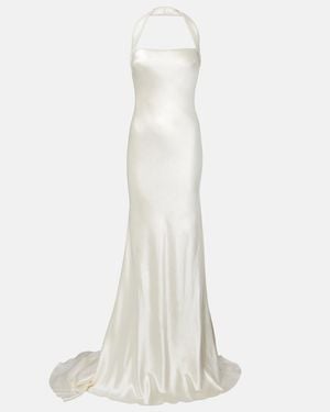 Danielle Frankel Bridal Presley Wool And Silk Gown - White