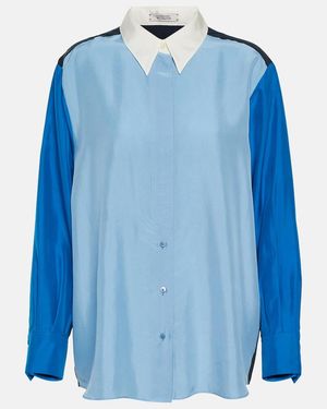 Dorothee Schumacher Colourblock Silk Blouse - Blue
