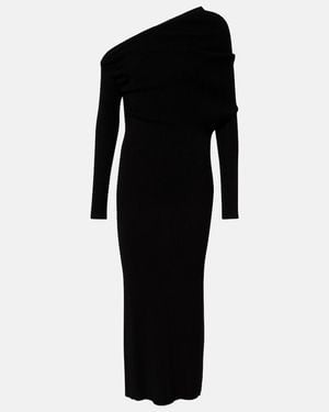 black asymmetric dress long sleeve Velvet black asymmetric dress with crystal embroidery and tulle leggings main image 0