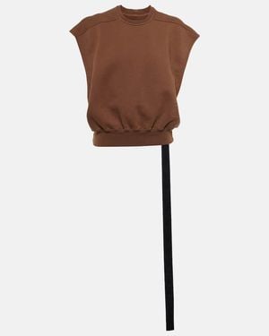 Rick Owens Oversized Cotton Jersey Top - Brown