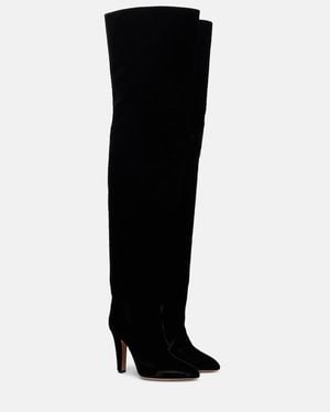 Paris Texas Elsa 100 Velvet Over-The-Knee Boots - Black