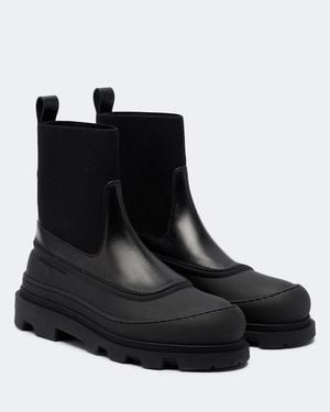 Moncler Vera Leather Ankle Boots - Black