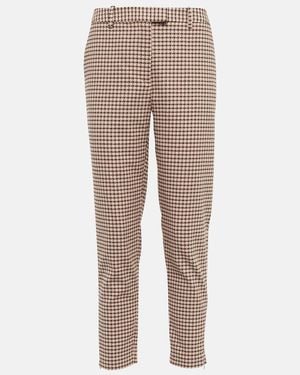Altuzarra Henri Gingham Mid-rise Slim Trousers - Natural